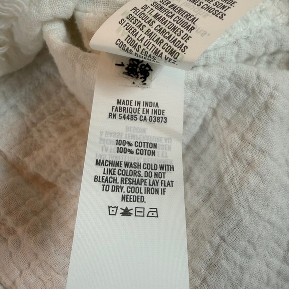 Aerie White Gauze Button Up Tunic Top Blouse Boho Casual Medium M - Picture 3 of 7